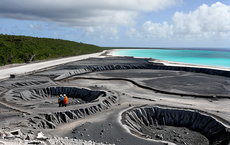 나우루에서 일어난 주요 사건사고 - Environmental Impact of Phosphate Mining**

"Vast, cratered landscape of Nauru, showing the dramatic...